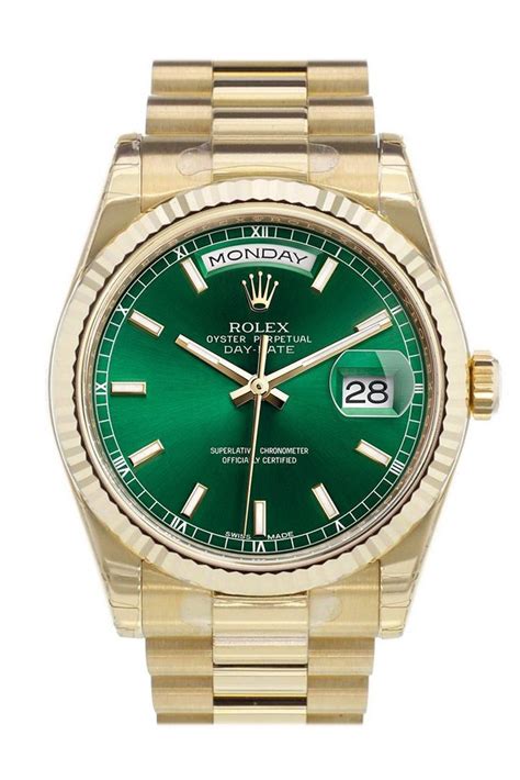 rolex day date green dial review|rolex day date 36 price.